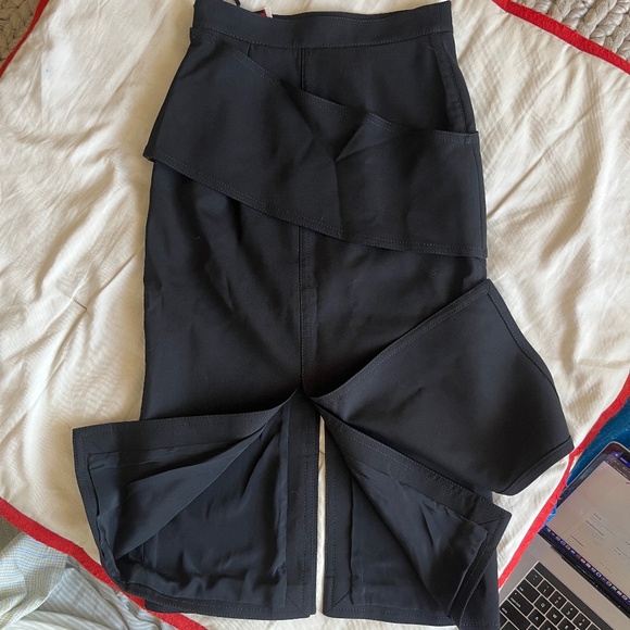 ALEXANDER MCQUEEN black pencil skirt with sash - Picture 10 of 10